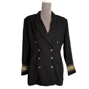 Vintage R&M Richards by Karen Kwong double breasted captain blazer size 14